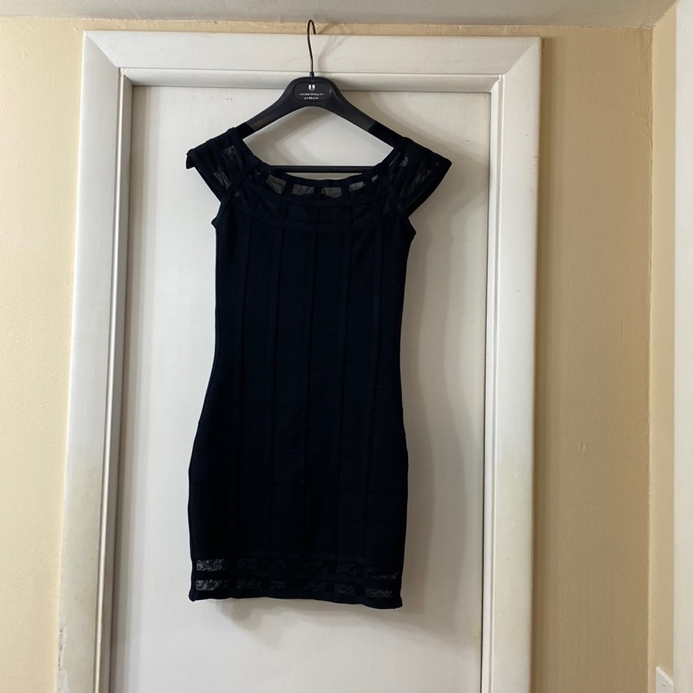 Marciano body con bandage dress with light corset support.